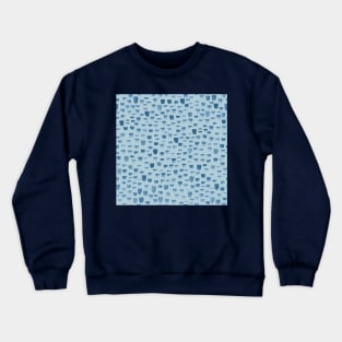 Prussian Blue Handmade Brush Strokes Crewneck Sweatshirt